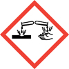 Kontakt vermeiden; Schutzbrille und Handschuhe tragen. Bei Kontakt Augen und Haut mit Wasser spülen.