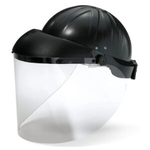 uvex Gesichtschutzschirme Modell 9708 Visier mit Kopfschutzhaube und Stirnabdeckung, Celluloseacetet Scheibe mit Hochklappmechanismus, Beschlagfrei