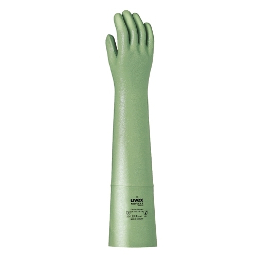 uvex Chemikalienschutzhandschuhe rubiflex S grün lange Ausführung mit NBR Beschichtung, Beständig gegen Chemikalien, Säuren, Laugen, Mineralöle und Lösemittel – Bild 4