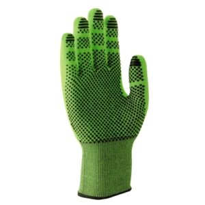 uvex Schnittschutzhandschuhe C500 lime/anthrazit mit Soft-Grip Beschichtung, für trockene, feuchte und fettige Einsatzbereiche, flexibel, silikonfrei