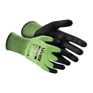uvex Schnittschutzhandschuhe D500 foam lime/anthrazit mit HPE und Soft-Grip-Foam Beschichtung, für mechanische Tätigkeiten, Abriebfest, Griffsicher