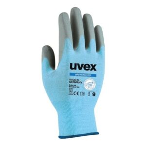 uvex Schnittschutzhandschuhe phynomic C3 sky blue mit Aqua-Polymer-Schaum Beschichtung für mechanische Tätigkeiten, leicht, Hautverträglich, Schadstofffrei