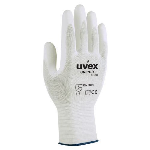 uvex Schutzhandschuhe unipur mit Polyurethan Beschichtung für Präzisionsarbeiten, Abriebfest, flexibel, Tast- und Fingerspitzengefühl