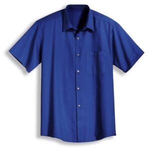 uvex Berufsbekleidung eco Herren Kurzarmhemd Modell 641 blau aus 100 % Baumwolle, Größen S bis 2XL