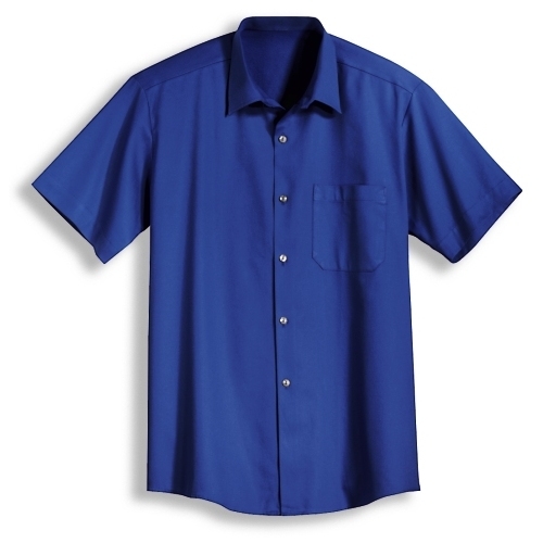 uvex Berufsbekleidung eco Herren Kurzarmhemd Modell 641 blau aus 100 % Baumwolle, Größen S bis 2XL
