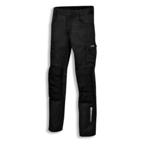 uvex Berufsbekleidung syneXXo Cargohose Modell 8982 schwarz mit Kniepolstertaschen und Reflexdetails, Größen 42 bis 64 und 90 bis 110