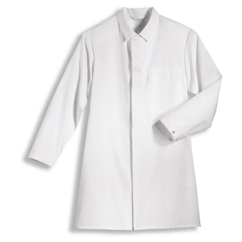 uvex Berufsbekleidung whitewear Herrenmantel Modell 473 weiß für Hygiene-Risikoklasse 1 bis 3, DIN 10524, Größen XS bis 3XL und 90/94 bis 106/110