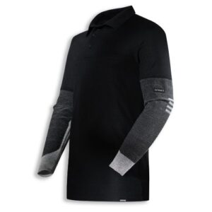 uvex Schutzbekleidung cut quatroflex Poloshirt Modell 7926 mit Schnittschutzärmeln, atmungsaktiv, schwarz-anthrazit, Größen S bis 3XL