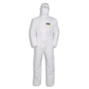 uvex Overall 5/6 air Einweg-Chemikalienschutzanzug Typ 5/6, leicht und luftdurchlässig, partikeldicht, für staubige Arbeitsumgebung, weiß, Gr. S - 3XL