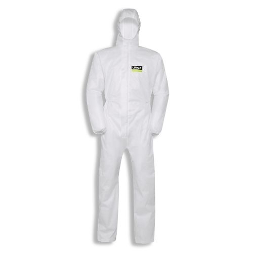 uvex Overall 5/6 air Einweg-Chemikalienschutzanzug Typ 5/6, leicht und luftdurchlässig, partikeldicht, für staubige Arbeitsumgebung, weiß, Gr. S - 3XL