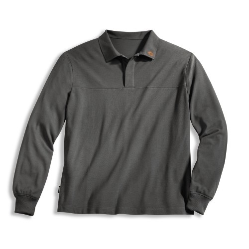 uvex Schutzbekleidung protection fire+arc Langarm Poloshirt Modell 8907 grau zum Schutz vor Hitze und Flammen, elektrostatisch ableitfähig, Größen XS bis 3XL