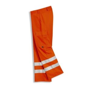 uvex Schutzbekleidung protection flash Warnschutz-Bundhose Modell 8894 warnorange, Bund mit verdecktem Knopf, Größen 42 bis 64, 90 bis 110